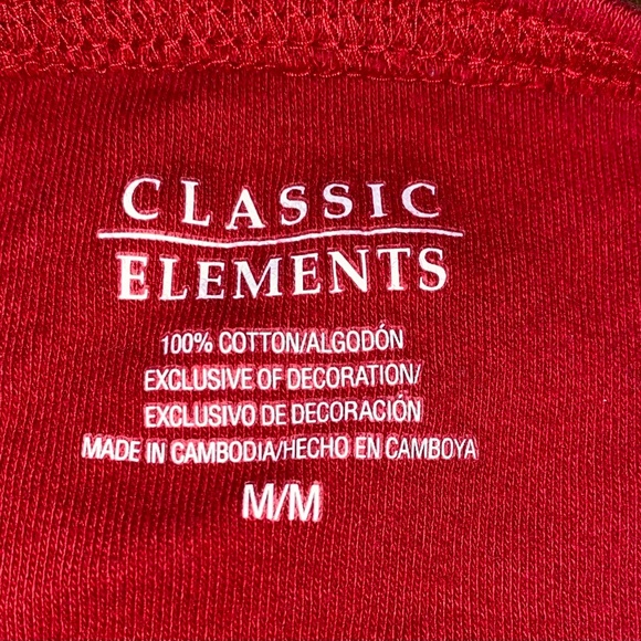 Snowman crystal decorated red long sleeve T-shirt size M. - Picture 2 of 5